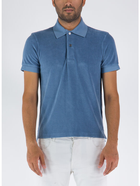 POLO TOWELLING, B06 MD BLU SLD, medium