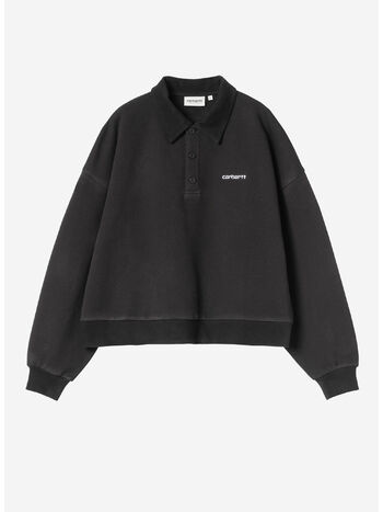 FELPA BRENTA POLO, 0D260 Black / White, heavy stone wash, small