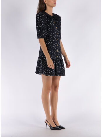 ABITO MINI  DAISY PRINT SILK WITH COLLA, 0900 BLACK, small