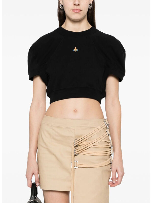 T-SHIRT CROPPED FOOTBALL, N401 BLACK, large