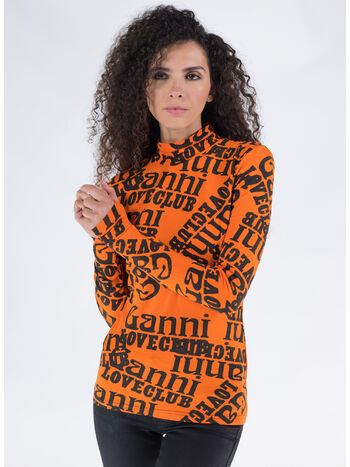 T-SHIRT LIGHT STRETCH JERSEY ROLLNECK, 860 VIBRANT ORANGE, small