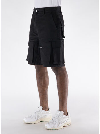 SHORTS COTTON CARGO BAGGY, 01 BLACK, small