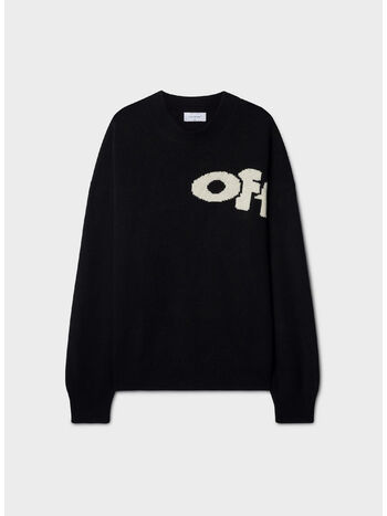 MAGLIONE GIROCOLLO SHARED LOGO, 100A BLACK CREAM, small