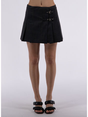GONNA LIGHT WOOL PINSTRIPE CON PIEGHE, 1665 DARK GREY, small