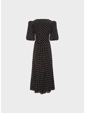 ABITO POLKA DOT WITH PUFF SLEEVES, 900 BLACK-PINK, small