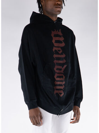 FELPA HOODIE FLARE ZIP-UP, BLACK, small