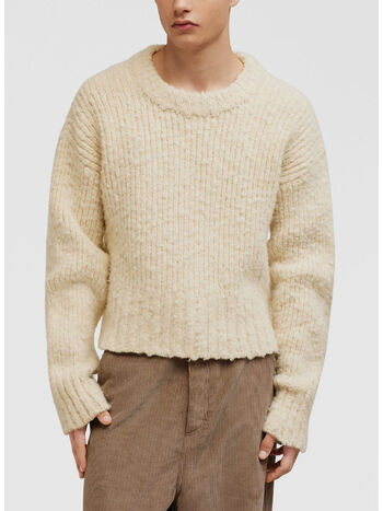 MAGLIONE BRUSHED TEXTURED, 185 IVORY/185, small