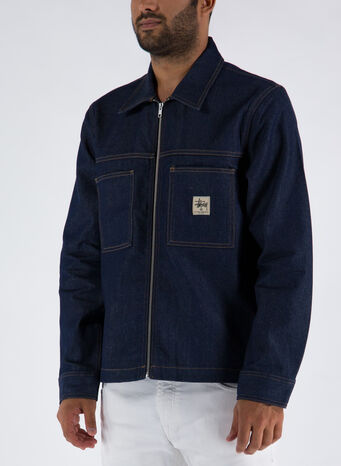 CAMICIA DENIM ZIP UP WORK, INDIGOINDIGO, small