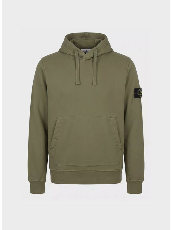 FELPA HOODIE BRUSHED ORGANIC COTTON, V005G MILITARY GREEN, medium