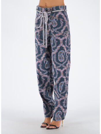 PANTALONE LOUISE IN DENIM PAISLEY, 200, small