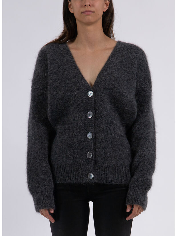 CARDIGAN IN MAGLIA MOHAIR, 8034 GREY, large