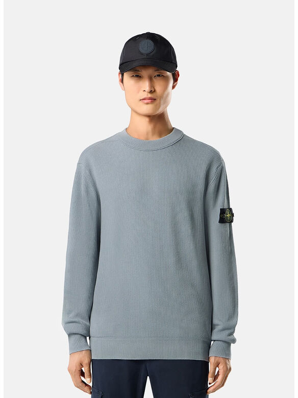MAGLIONE RIBBED SOFT COTTON, V0049 ASHGREY, medium