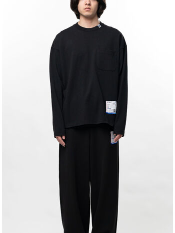 T-SHIRT HEAVY WEIGHT JERSEY POCKET LS, BLACK, small