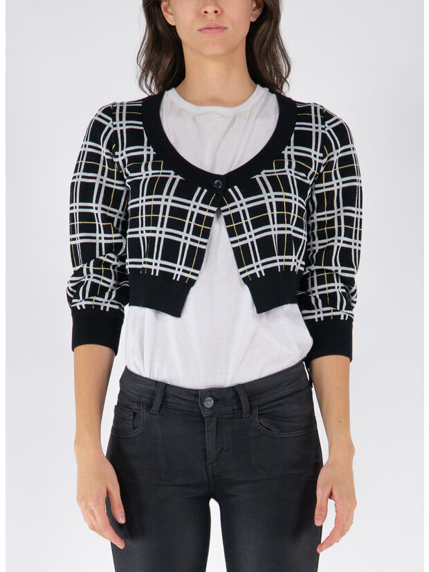 CARDIGAN CROPPED CHECK, CHN99, large