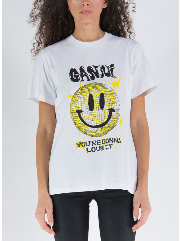 T-SHIRT BASIC JERSEY SMILEY, 151 BRIGHT WHITE, medium
