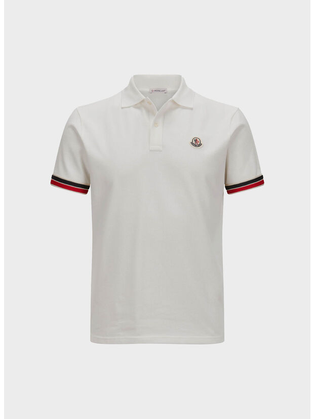 POLO IN COTONE PIQUET CON FINITURE TRICOLORE, 034, large