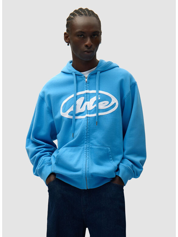FELPA LOGO ZIP HOODIE, 400 BLUE, medium