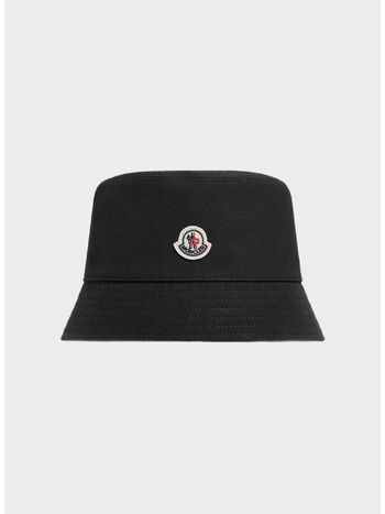 CAPPELLO BUCKET CON PATCH LOGO, 999 BLACK, small