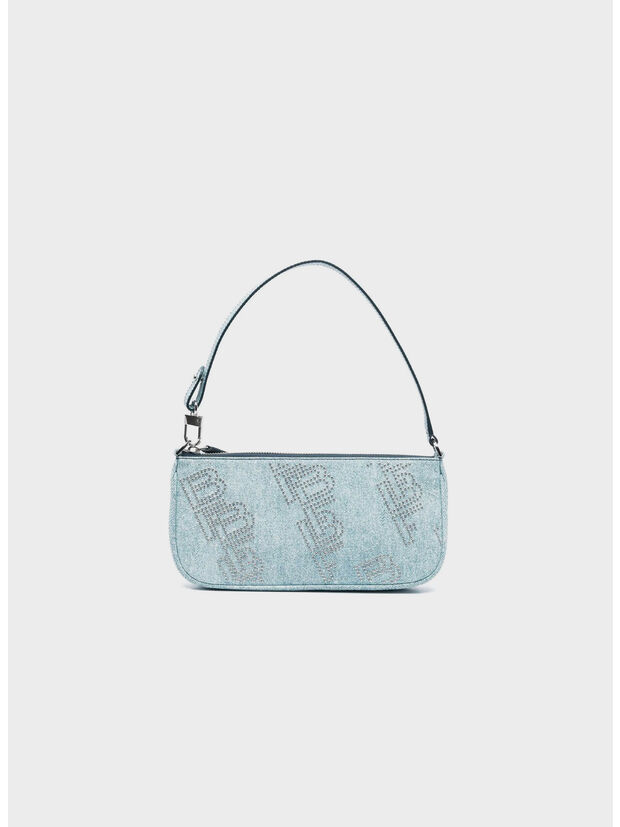 BORSA RACHEL DENIM STUD LEATHER, DNM DENIM, large