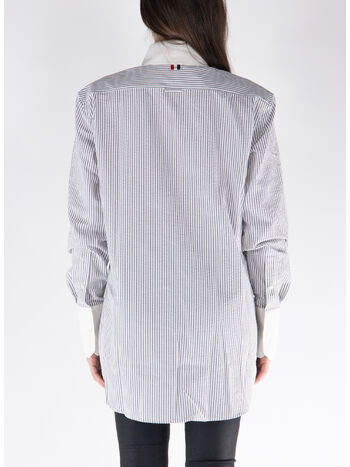 CAMICIA A RIGHE CON COLLO A PUNTA INGRANDITO, 035 MED GREY, small