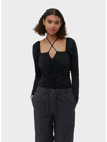 BLUSA SHINY CREPE, 099 BLACK, small