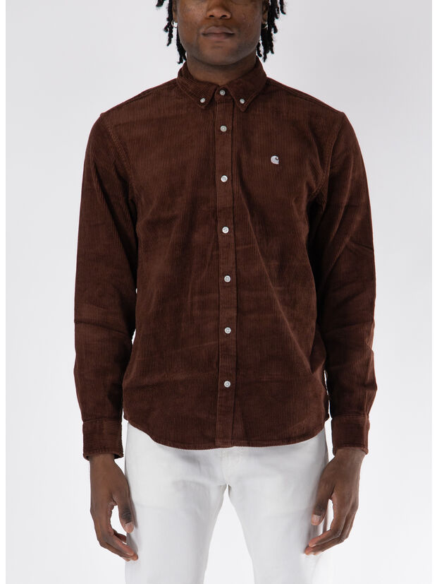 CAMICIA IN VELLUTO DI COTONE A COSTE MADISON CORD, , large