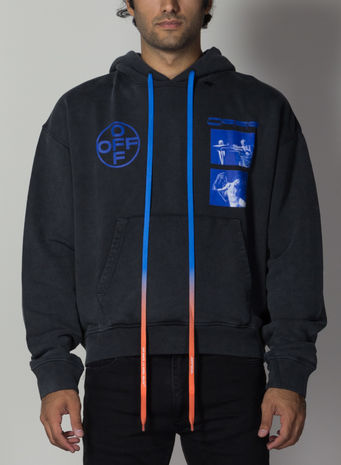 FELPA HARDCORE CARAVAGGIO, BLACK/BLUE, small