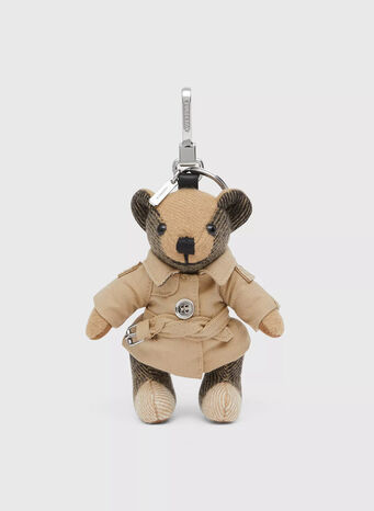PORTACHIAVI CHARM ORSETTO THOMAS CON TRENCH COAT, ARCHIVEBEIGE, small