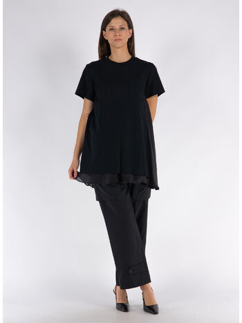 ABITO SATIN MIX COTTON JERSEY, 001 BLACK, small