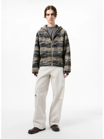 FULL ZIP HOOD, NIGHT WOODS CHHECK LOFTY WOOL, small