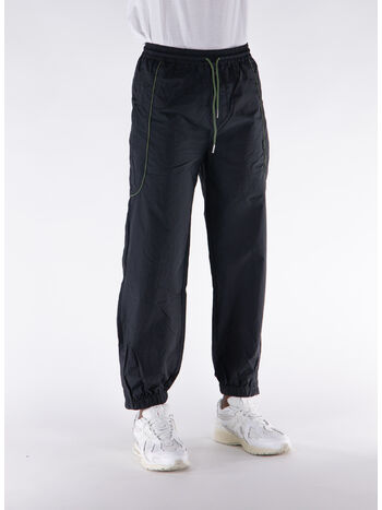 PANTALONE TRACK PIPPING, BLACK/GREEN, small