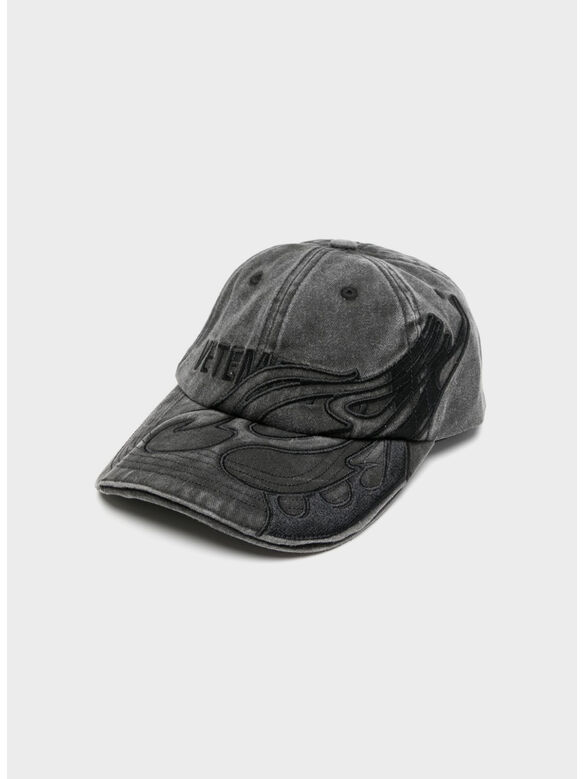 CAPPELLO FLAME LOGO UNISEX, WASHED BLACK, medium