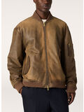 GIACCA JOURNEY CHIODO IN PELLE EFFETTO LIVED-IN, 55260 FRENCH ROAST, thumb