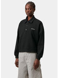 FELPA BRENTA POLO, 0D260 Black / White, heavy stone wash, thumb