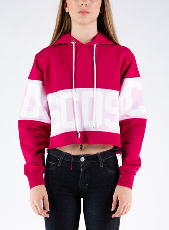 FELPA CROP CON LOGO, CHERRY56, small