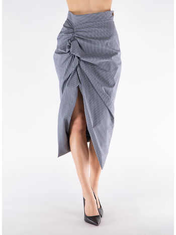 GONNA MIDI ASSIMETRICA, P204 GINGHAM , small