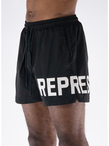 COSTUME DA BAGNO CON LOGO, 01 BLACK, small