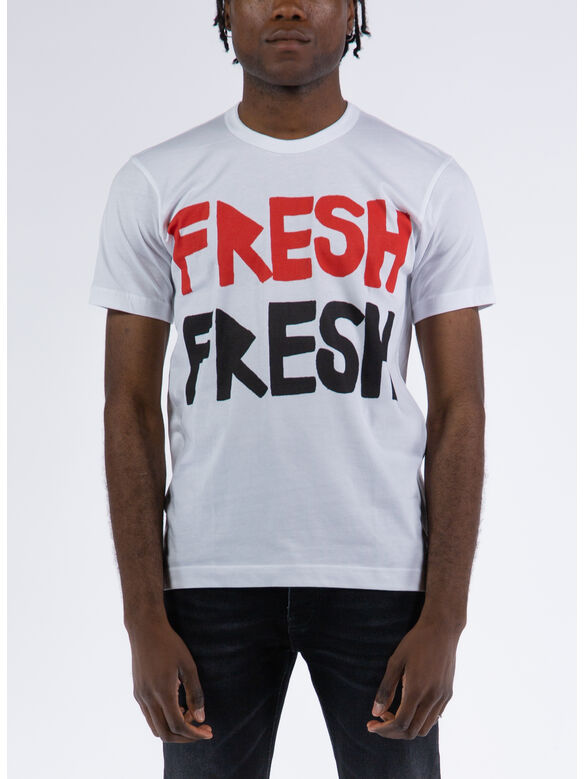 T-SHIRT IN MAGLIA DI COTONE, 2 WHITE, medium