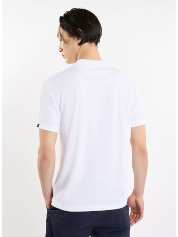 POLO A MANICA CORTA IN JERSEY MÉLANGE CON COLLO A COSTINE, B001, small