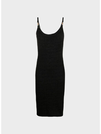 ABITO IN MAGLIA JACQUARD CROCODILE LUREX, 1B000 BLACK, small