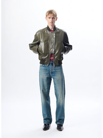GIACCA IN PELLE, 320 GREEN, small