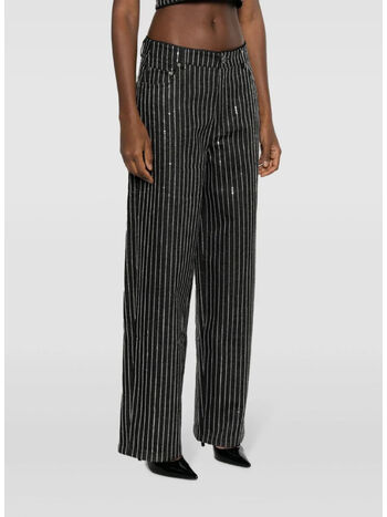 PANTALONE SEQUIN TWILL WIDE, 1000 BLACK, small