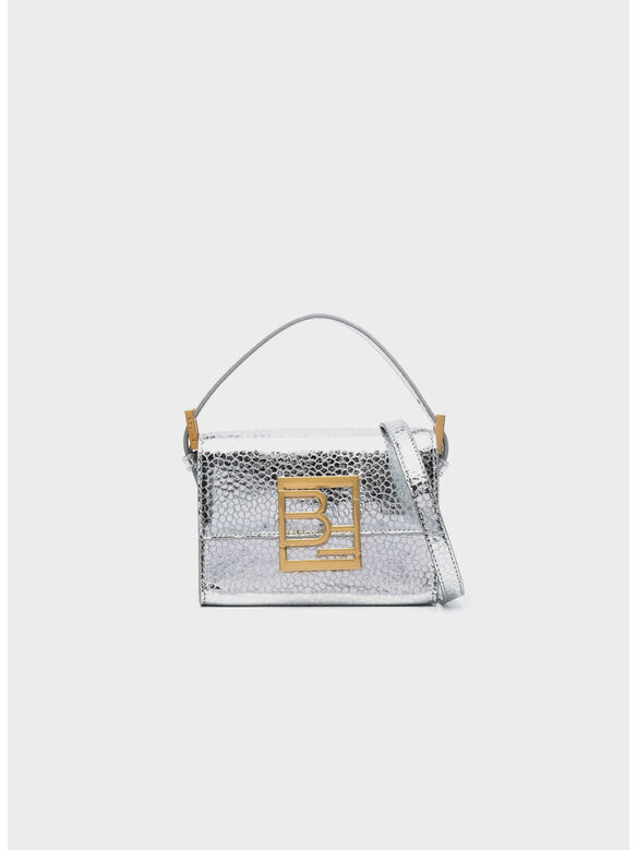 BORSA FRAN SILVER FLAGSTONE LEATHER, SV SILVER, medium