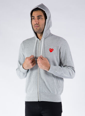 FELPA PLAY ZIPPED HOODED, GREY, small