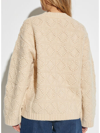MAGLIONE CON LOGO A INTARSI, 135 EGRET, small