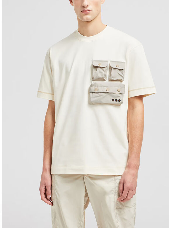 T-SHIRT SS TRIPLE POCKET TEE, 04A WHITE, medium