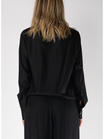 BLUSA CON MOTIVO INCROCIATO, NERO, small