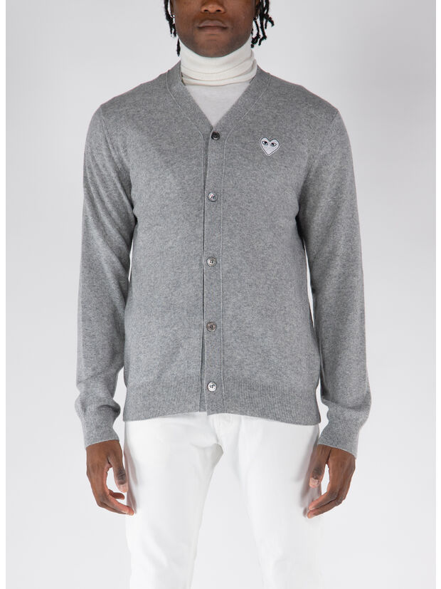 CARDIGAN LOGO, LIGHT GREY, large