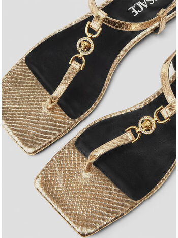 SANDALO T 10 CALF LEATHER, 1Y84V CHAMPAGNE VERSACE GOLD , small