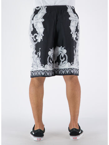SHORTS IN SETA SILVER BAROQUE, 5B040 NERO/BIANCO, small